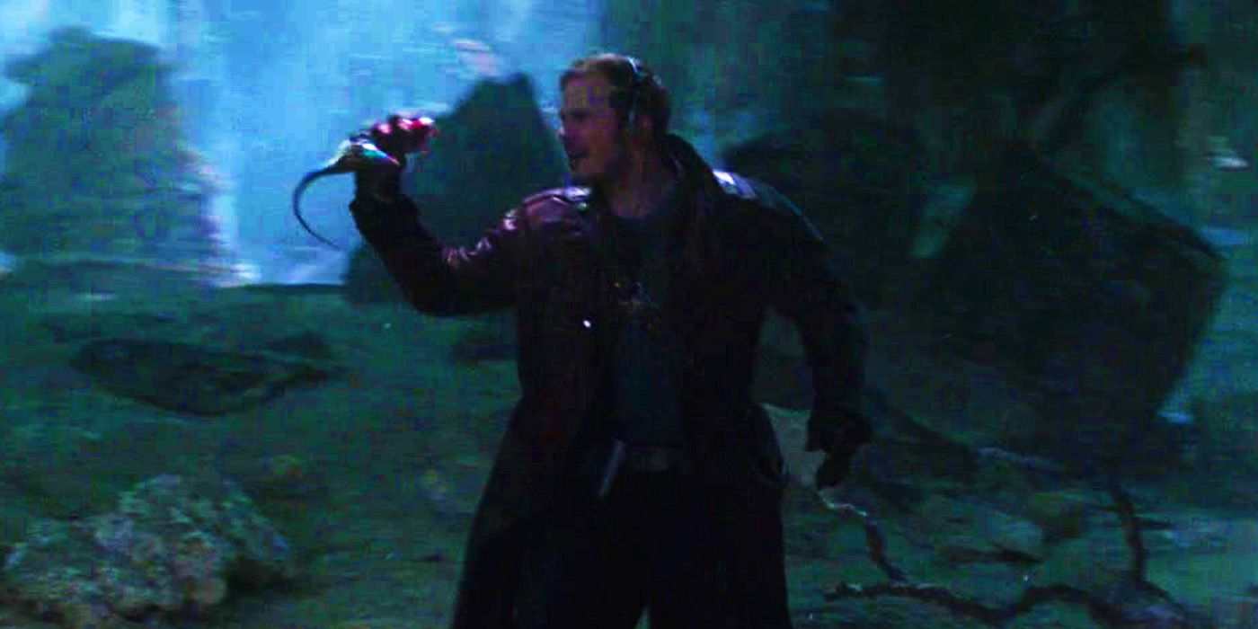 Peter Quill's Star-Lord dancing in the opening of Guardians of the Galaxy