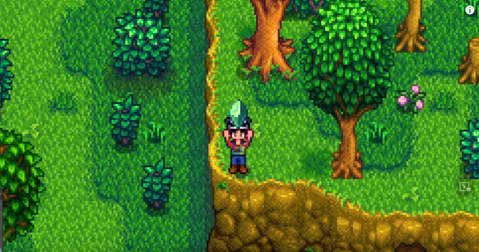 Jogador segurando a Faraway Stone em Stardew Valley