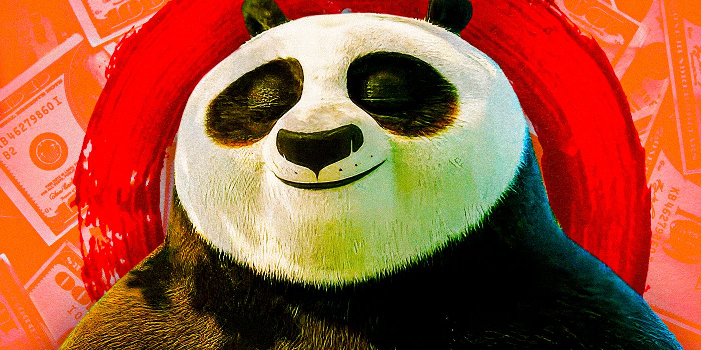 Po From Kung Fu Panda 4 meditating happily