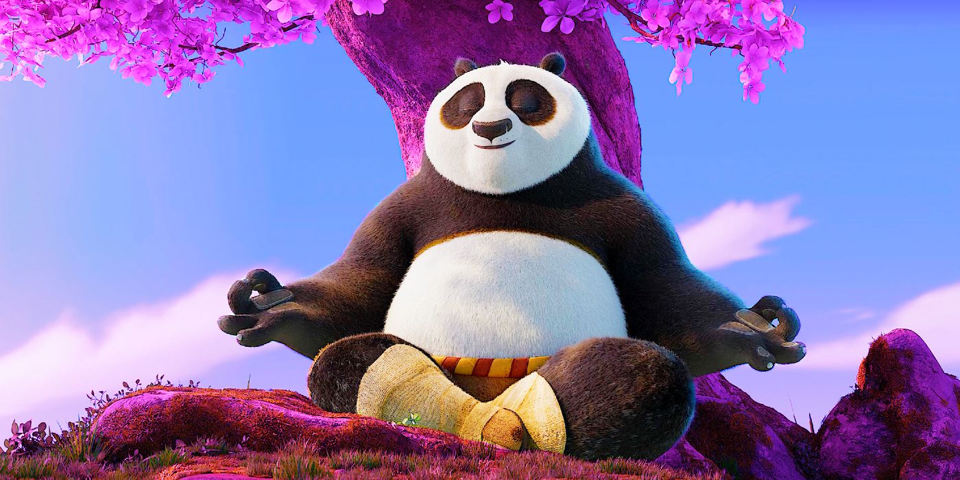 Po meditating in Kung Fu Panda 4