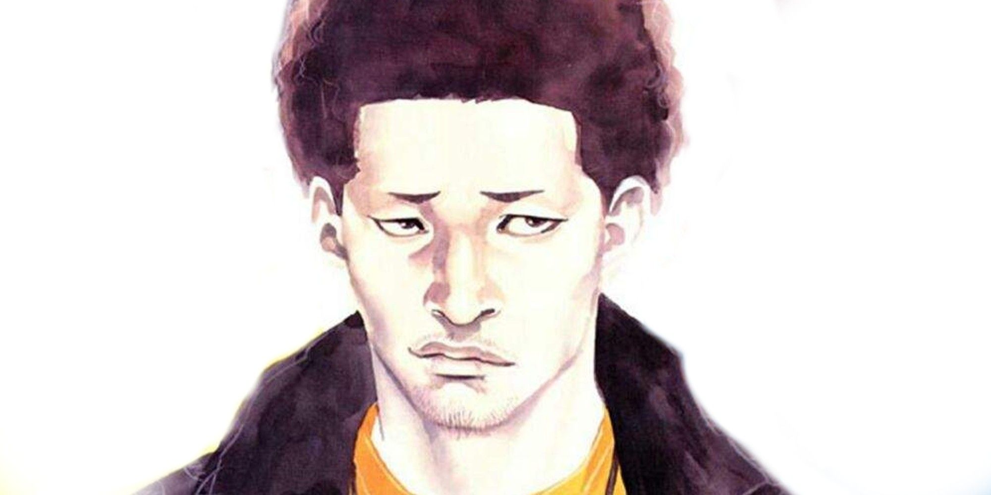 Potrait of Nomiya from REAL in front of a white background