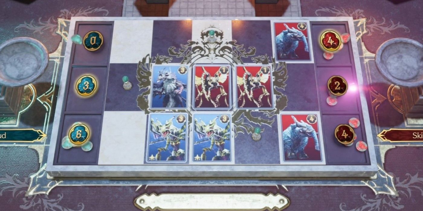 The winning board for Power-Down Practice in the Card Carnival in Final Fantasy 7 Rebirth.