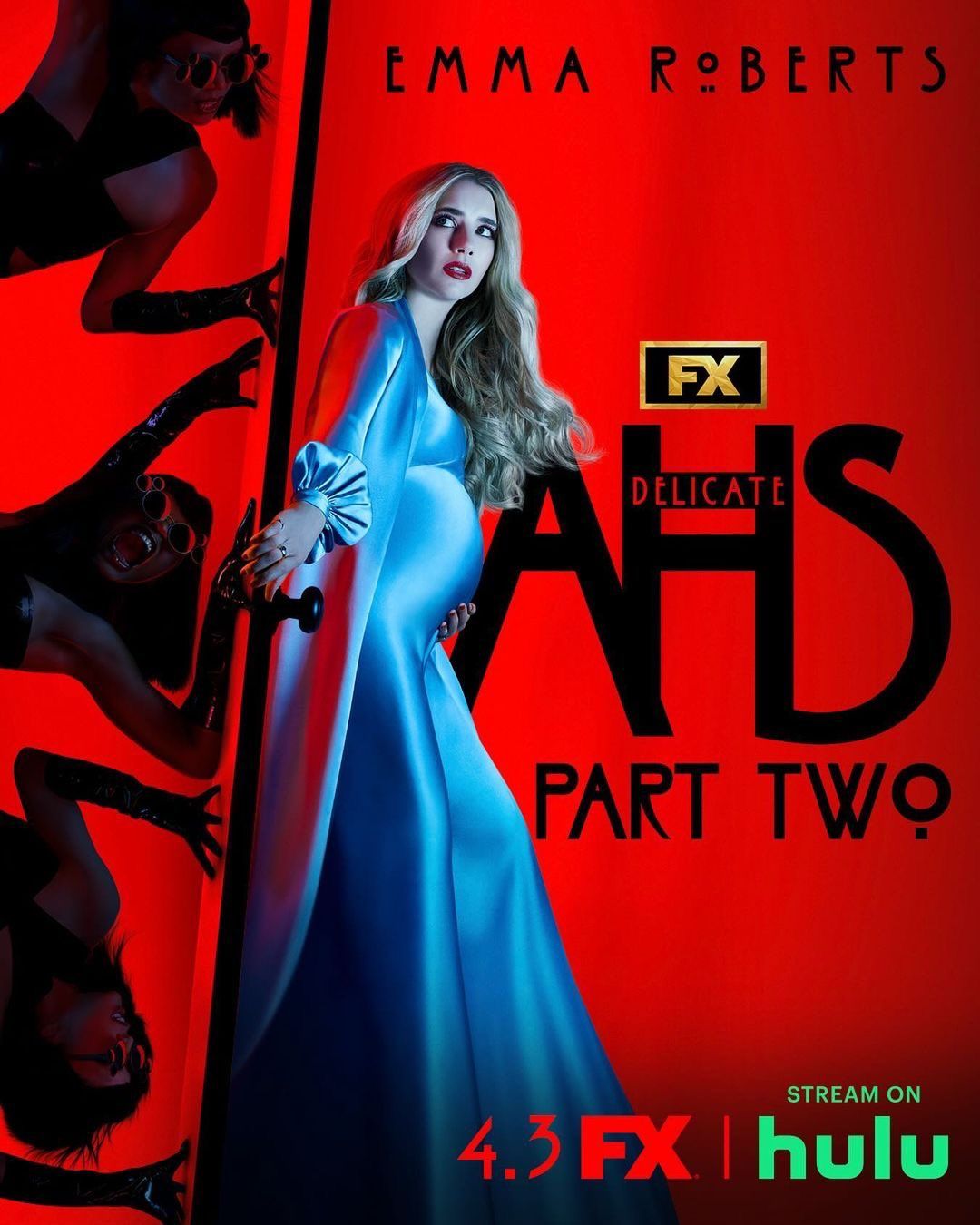 Pregnant Emma Roberts closes the door against demonic figures in poster for American Horror Story: Fragile Part 2