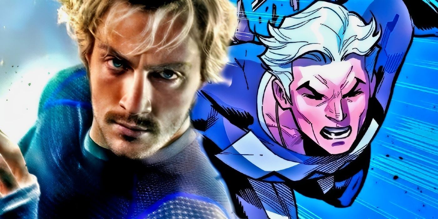 Quicksilver from the MCU running alongside his Marvel Comics counterpart.