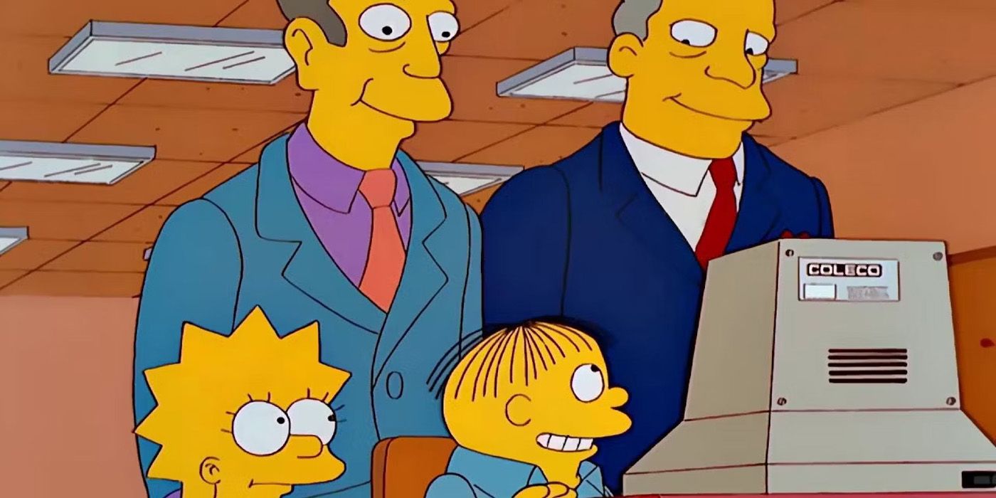 Ralph Wiggum in The Simpsons at the computer