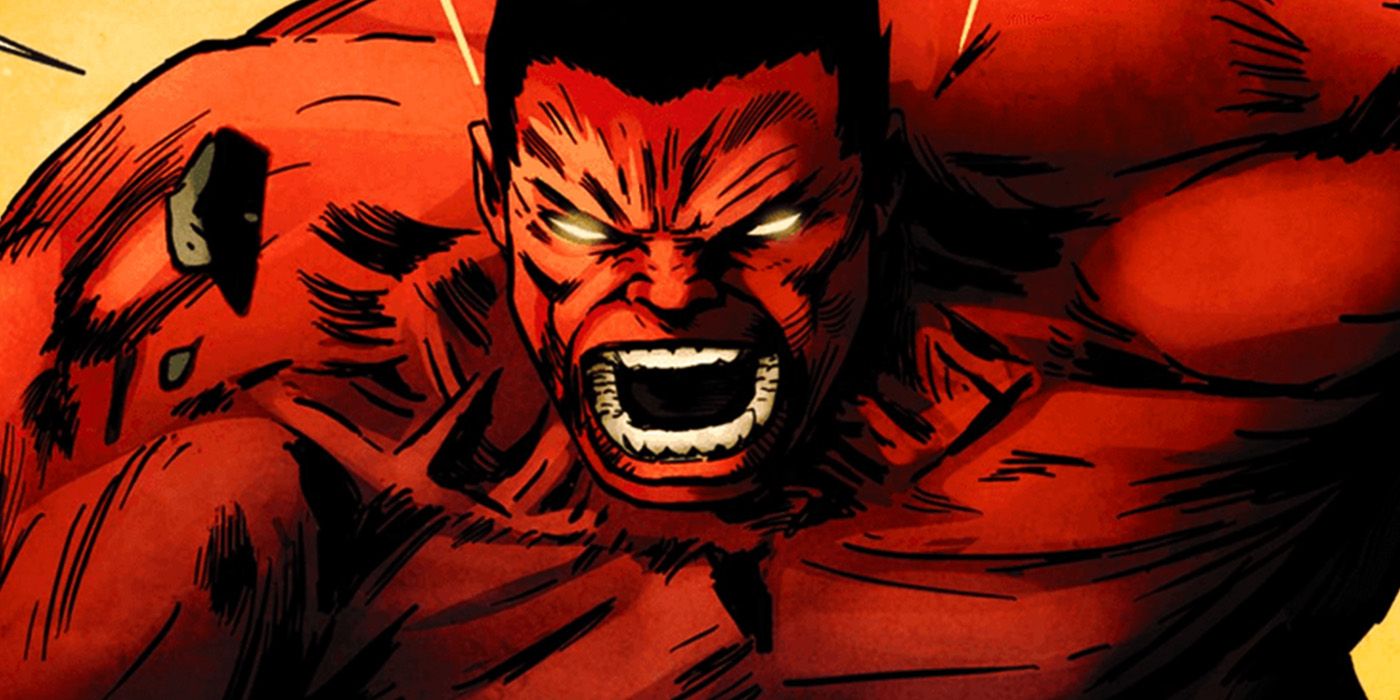 Red Hulk yelling in Marvel Comics