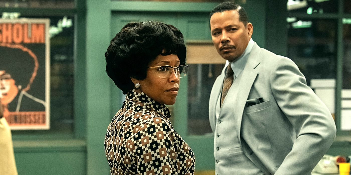 Regina King and Terrence Howard as Shirley and Arthur looking intense in Shirley