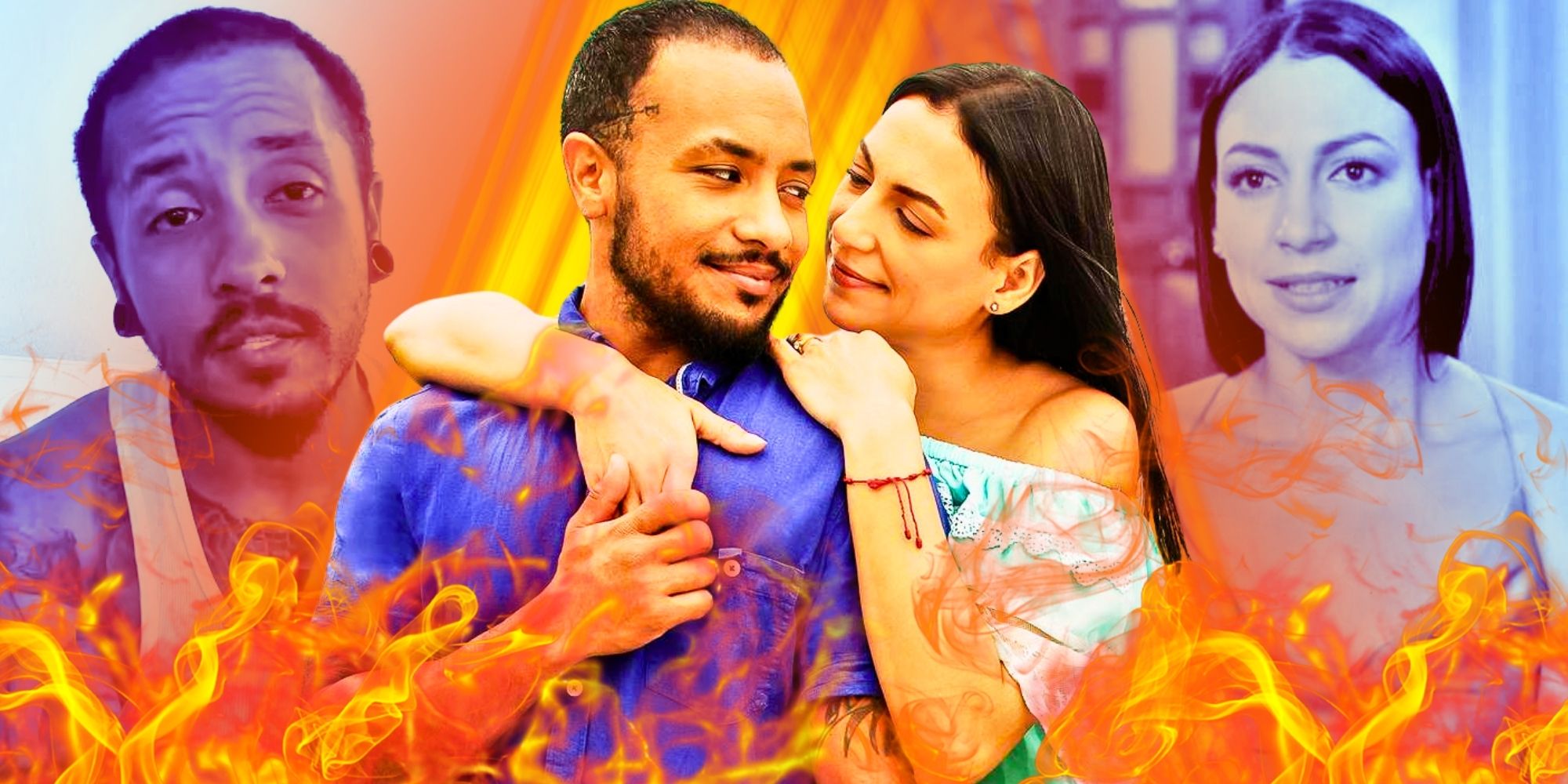 Gabriel Paboga And Isabel Posada from 90 day fiance monatge with fire
