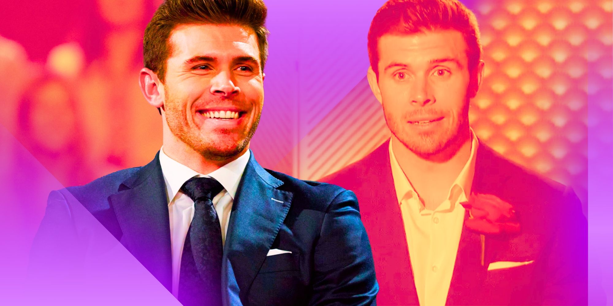 Zach Shallcross from The Bachelor in navy blue suit smiling