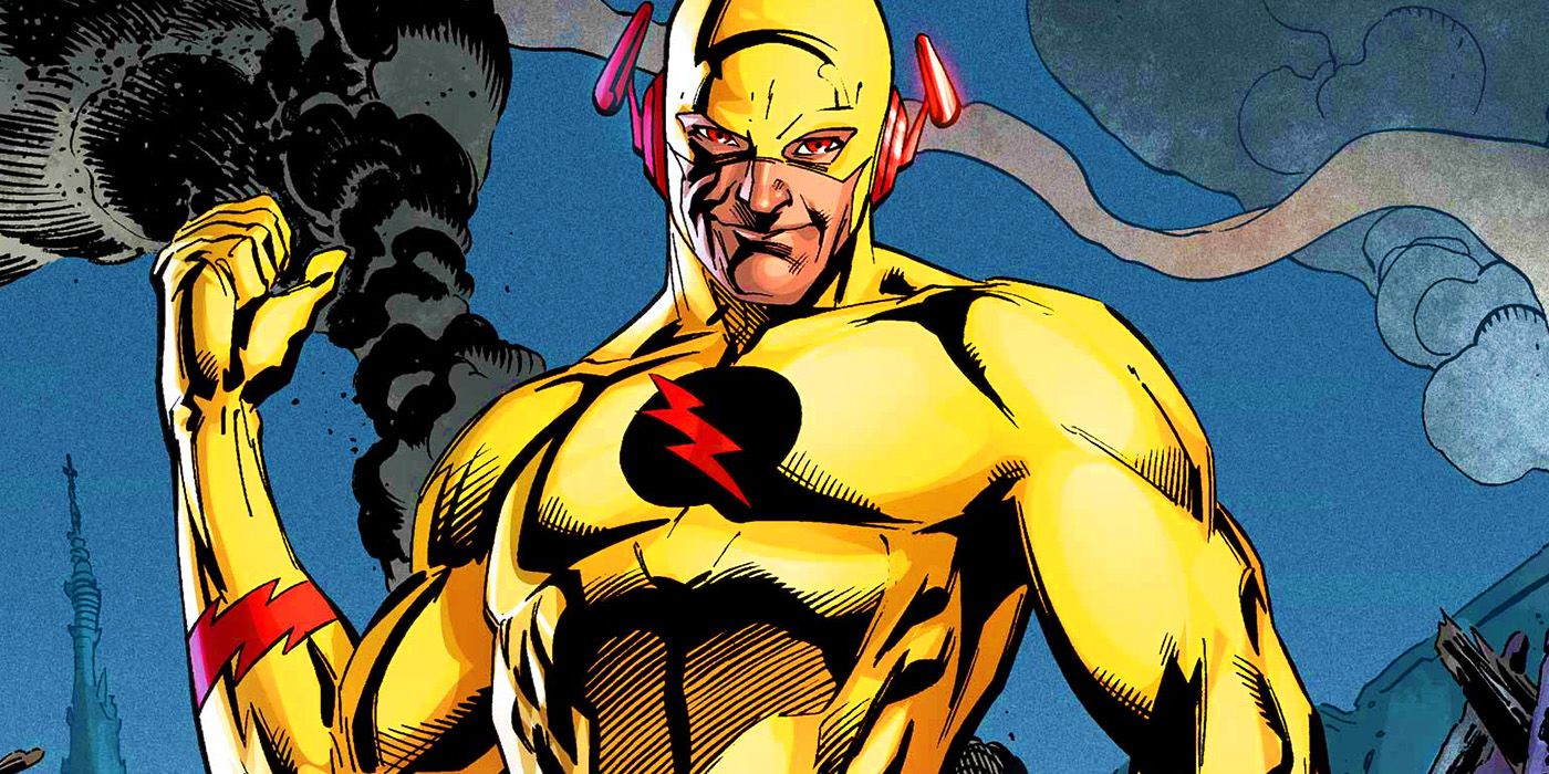 Reverse-Flash in front of smoke in DC Comics