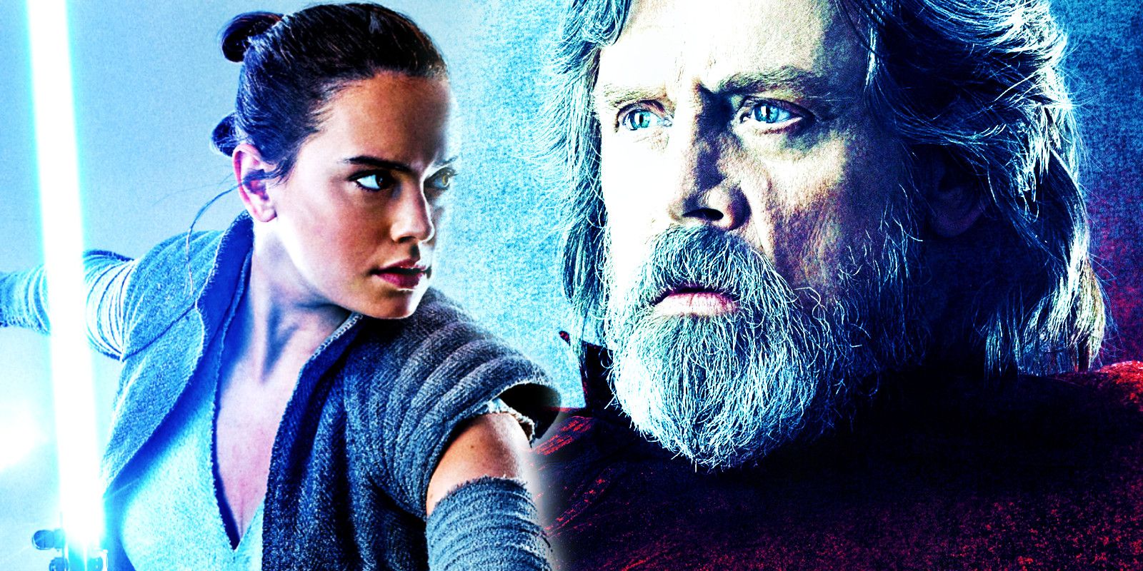 Rey Skywalker and Luke Skywalker in the Star Wars sequel trilogy 