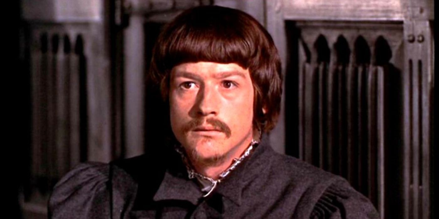 Richard Rich (John Hurt) looking nervous in A Man For All Seasons.