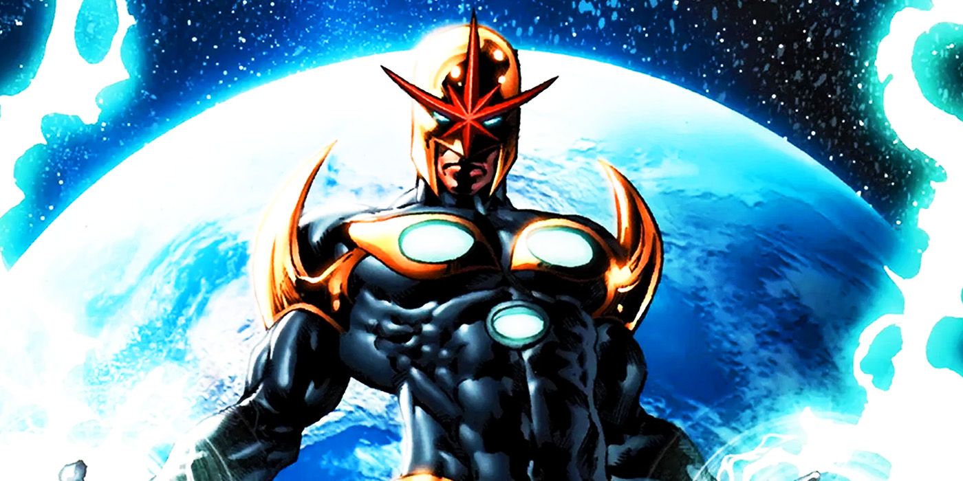 Richard Rider's Nova protecting space in Marvel Comics