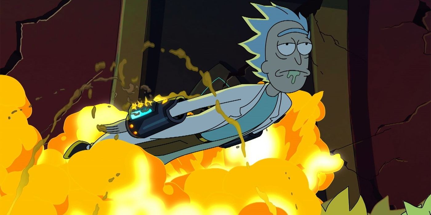 Rick and Morty's Rick killing an army of his variants.