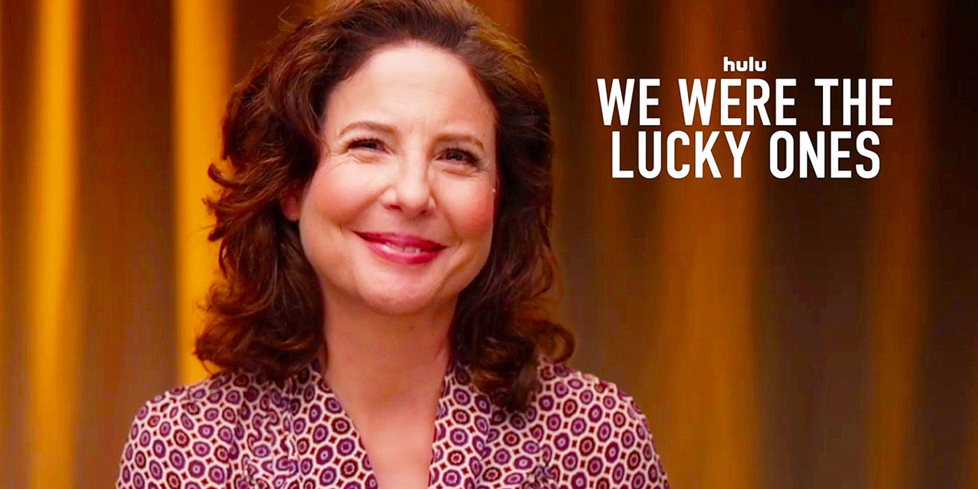 Edited image of Robin Weigert during We Were The Lucky Ones interview