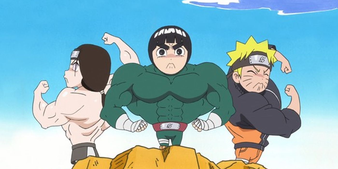 Rock Lee e seus amigos Ninja – poses musculares de Naruto, Lee e Neji