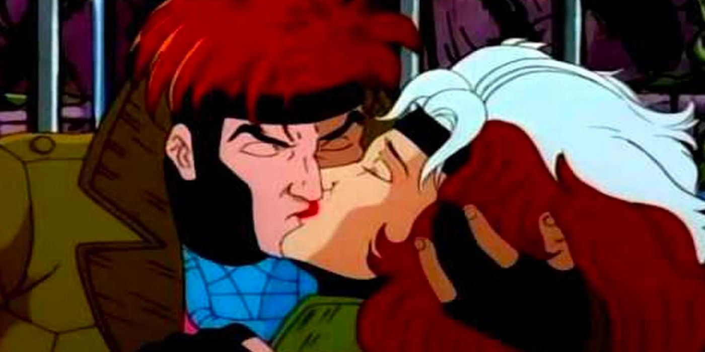 Rogue and Gambit Kissing