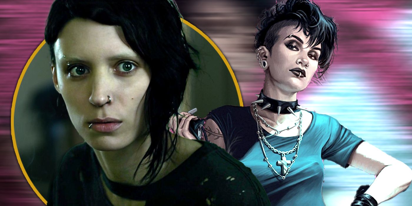 Rooney Mara as Lisbeth looking at graphic art version of her in The Girl with the Dragon Tattoo Exclusive header