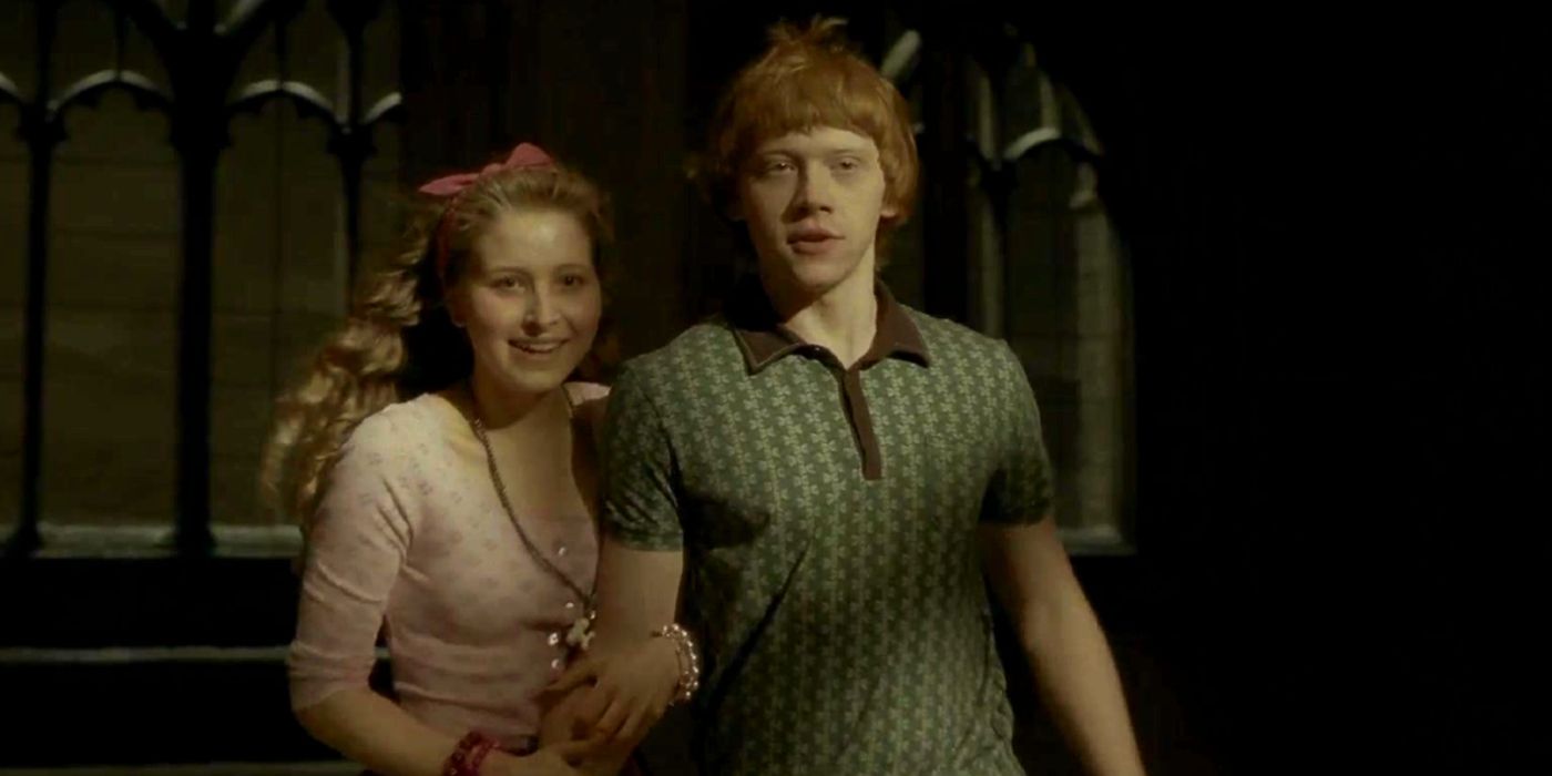 Rupert Grint as Ron and Jessie Cave as Lavender in Harry Potter and the Half-Blood Prince