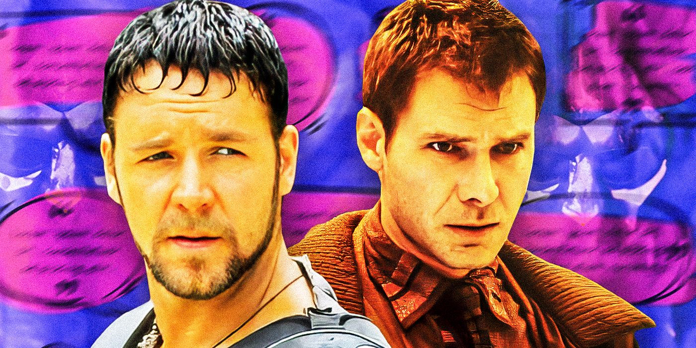 (Russell-Crowe-as-Maximus)-from-Gladiator-&-Harrison-Ford-as-Deckard-from-Blade-Runner-