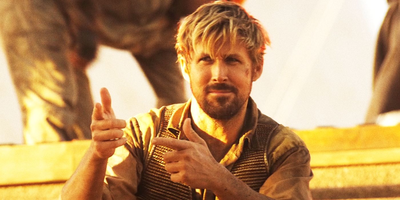 Ryan Gosling usando armas de dedo como Colt em The Fall Guy
