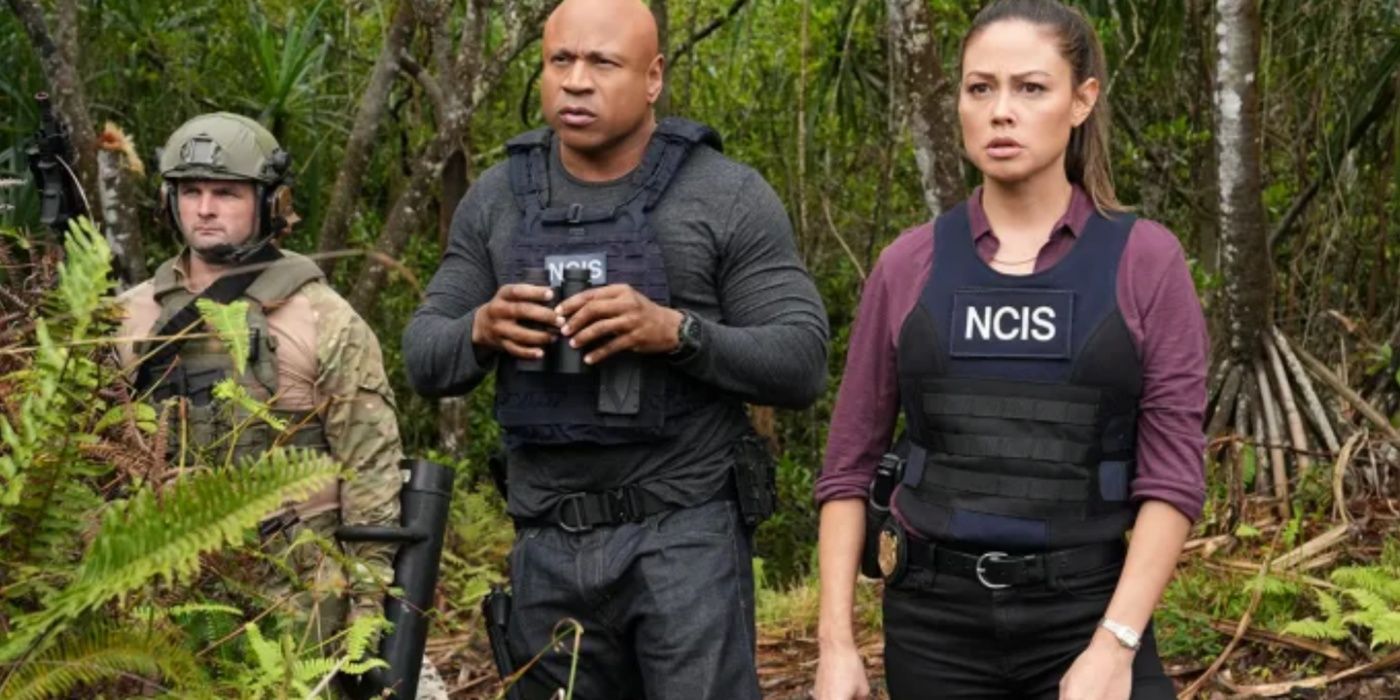 Sam Hanna and Tennant wearing tactical vests on NCIS Hawaii