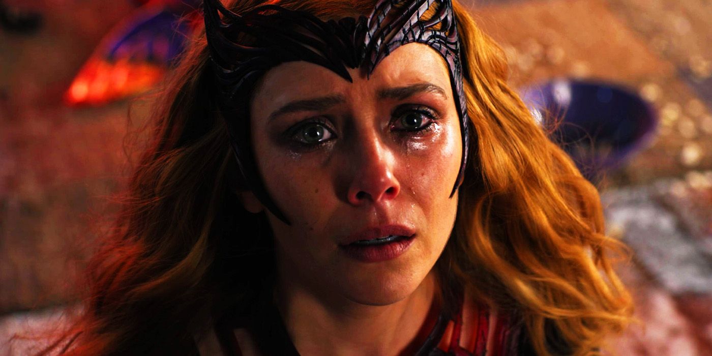 Scarlet Witch crying at the end of Doctor Strange in the Multiverse of Madness