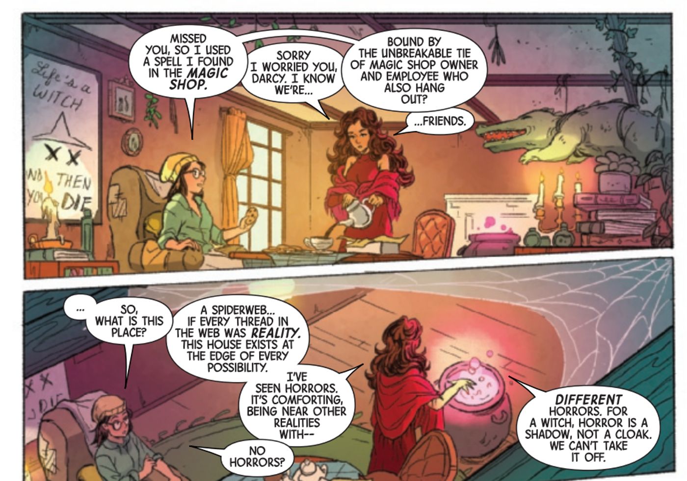 Scarlet Witch Explains the Witch House to Darcy Lewis