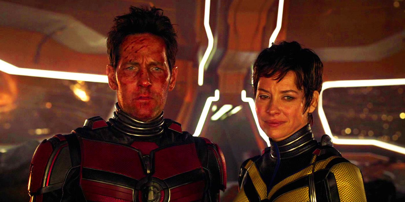 Scott Lang and Hope Van Dyne stuck in the Quantum Realm at the end of Ant-Man and the Wasp Quantumania