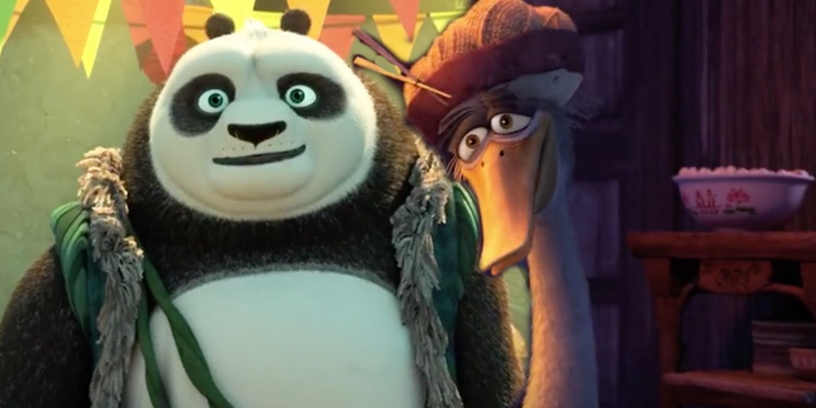 Li Shan and Ping Smiling in Kung Fu Panda 3