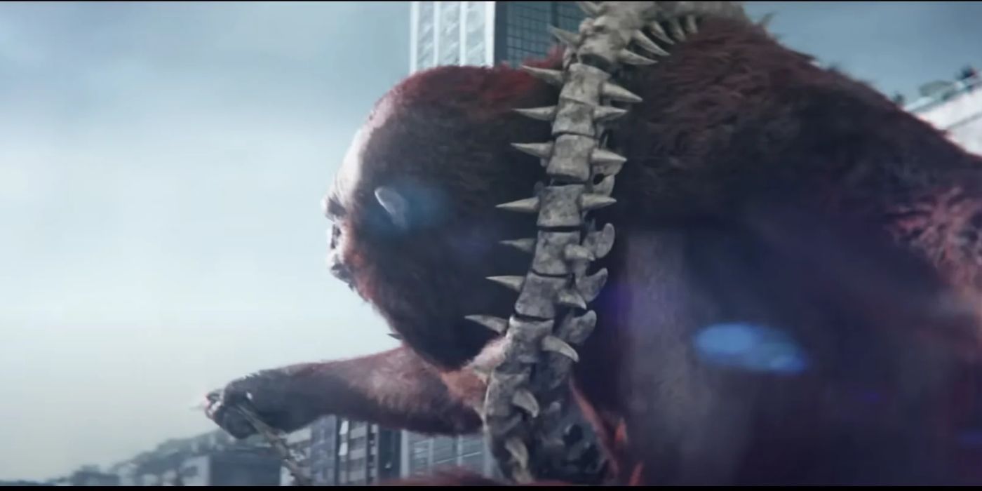 Skar King directs Shimo with the Whip Slash crystal in Godzilla x Kong: The New Empire