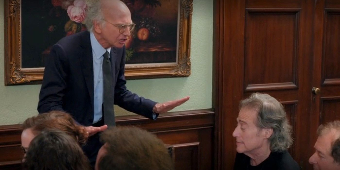 Larry yells at Richard during a funeral in Curb Your Enthusiasm.