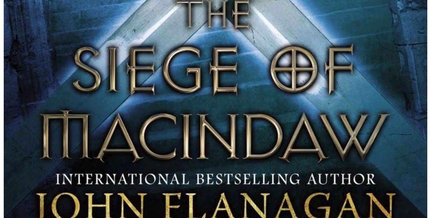 A capa do livro The Siege of Macindaw, de John Flanagan.