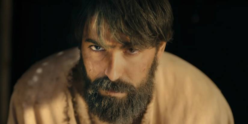 Moses in Testament The Story of Moses looking intense