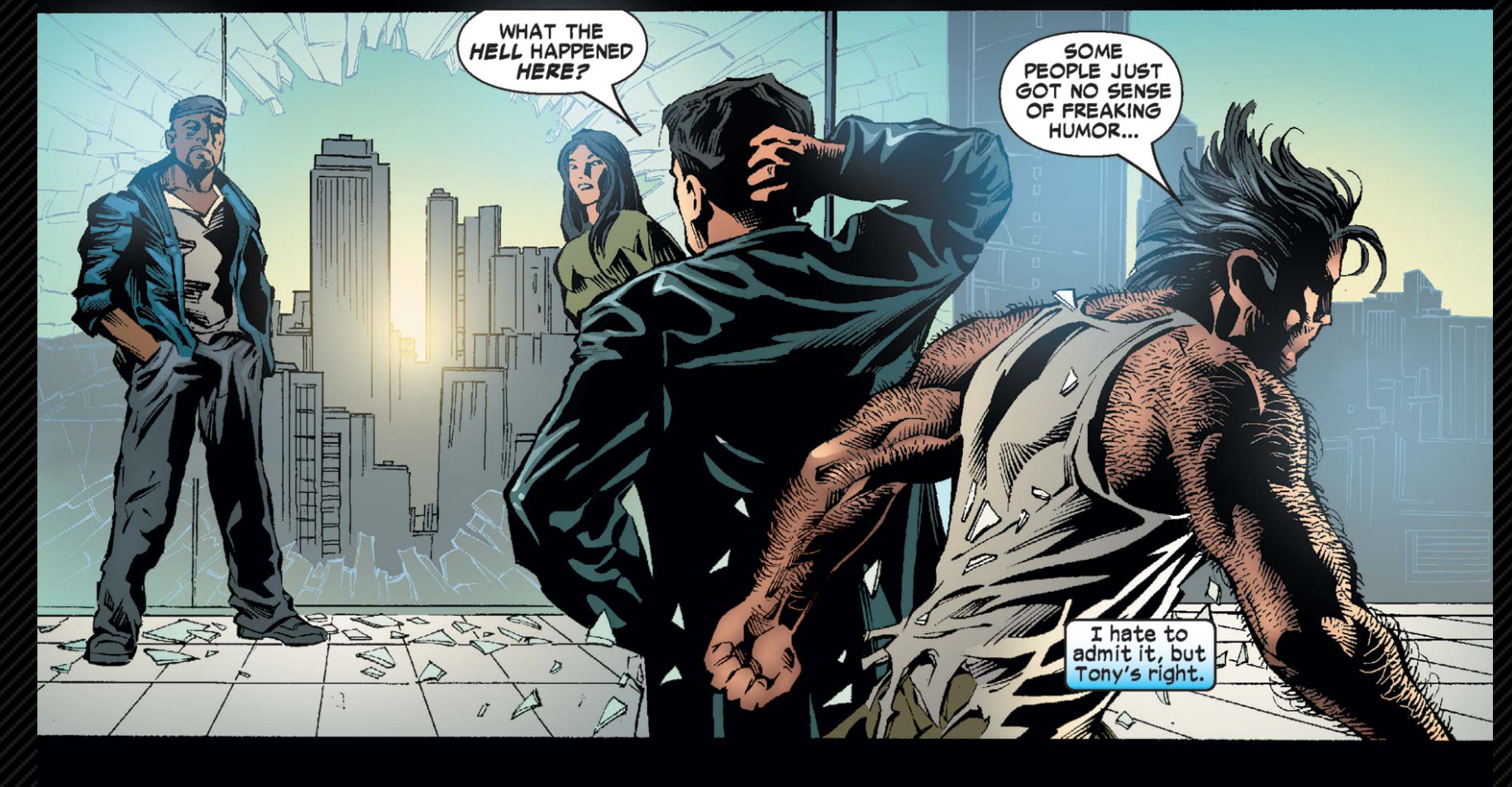 Wolverine diz que “Algumas pessoas simplesmente não têm senso de humor” depois de serem jogados de uma janela supostamente inquebrável pelo Homem-Aranha