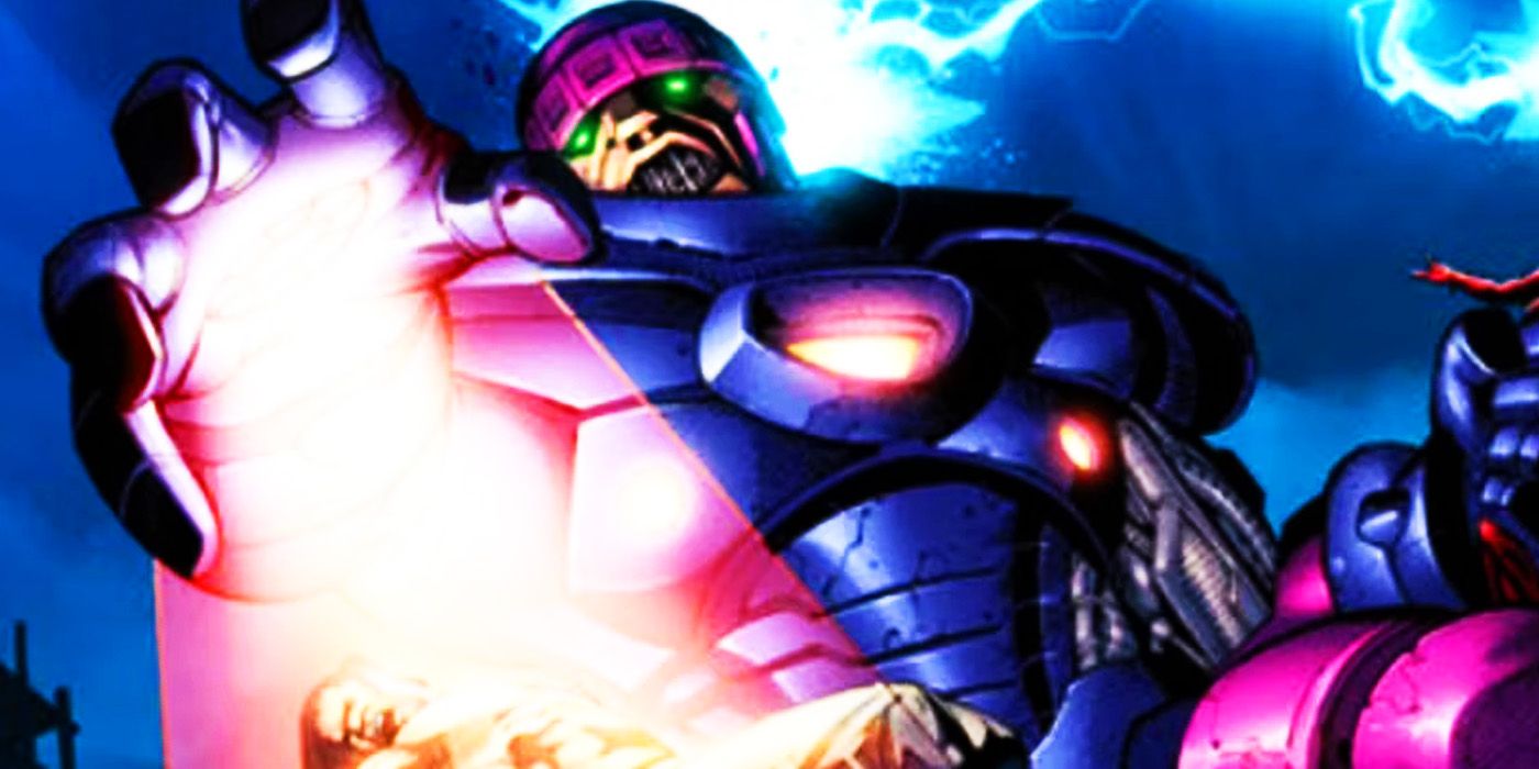 Sentinela atacando mutantes na Marvel Comics
