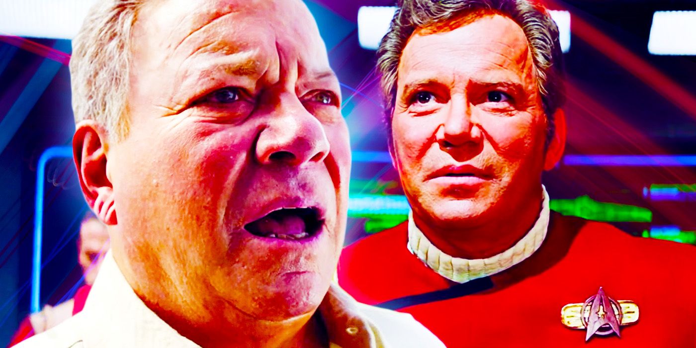 William Shatner howling today and looking in awe as Captain Kirk 30 years ago