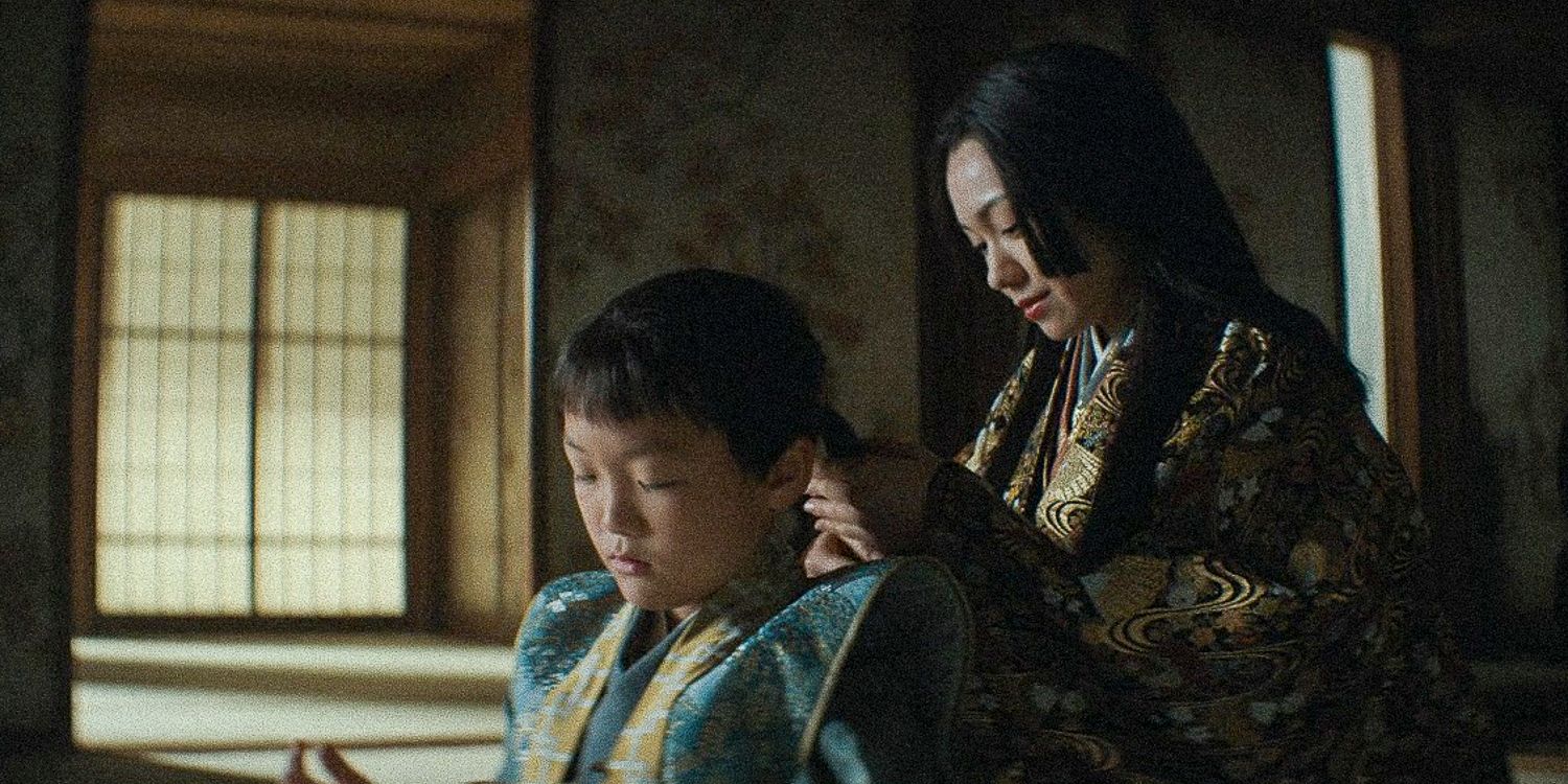 Ochiba brushing a girl's hair in Shogun season 1 ep6