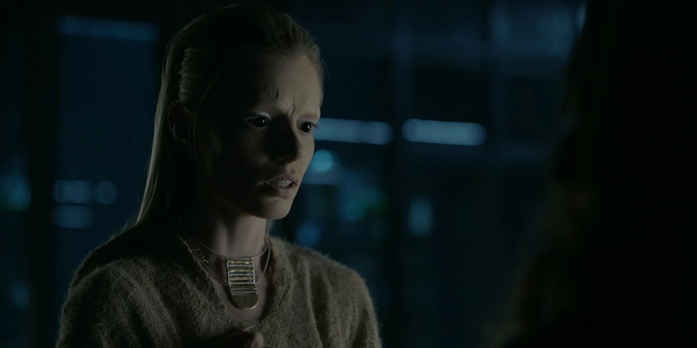 Skye (Anja Savcic) looking worried in The Magicians.