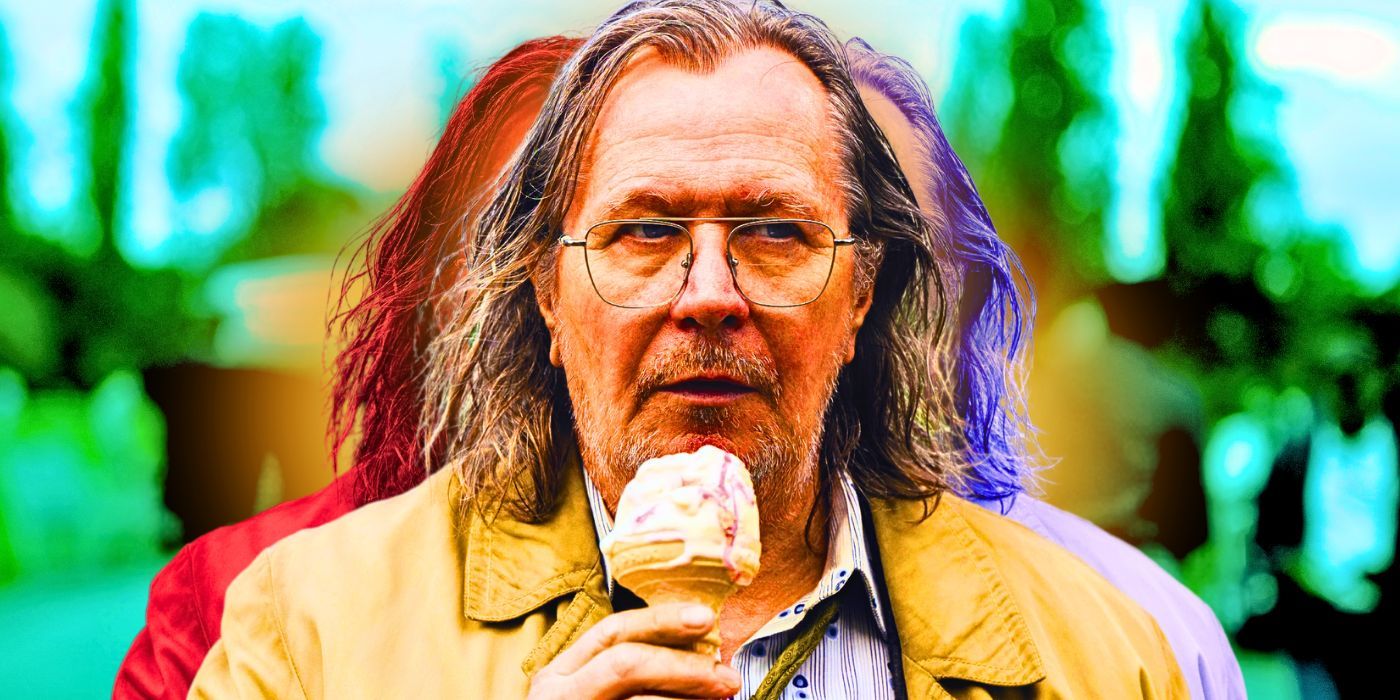 Gary Oldman as Jackson Lamb eating ice cream in the season 3 finale of Slow Horses