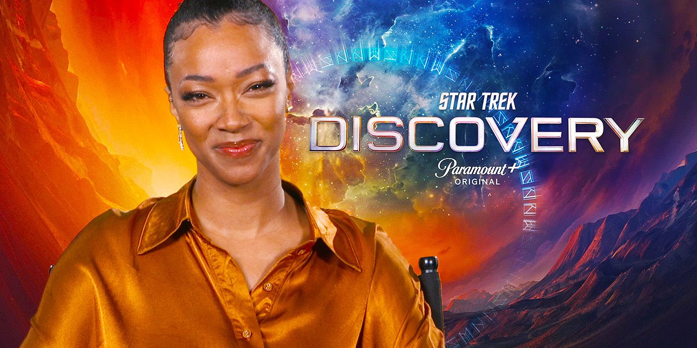 Edited image of Sonequa Martin-Green during Star Trek Discovery season 5 interview