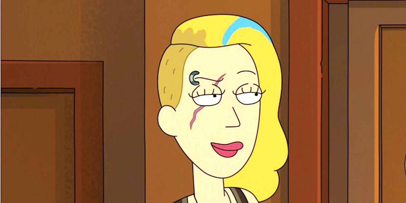 Space Beth smiles smugly in Rick and Morty season 6 episode 5