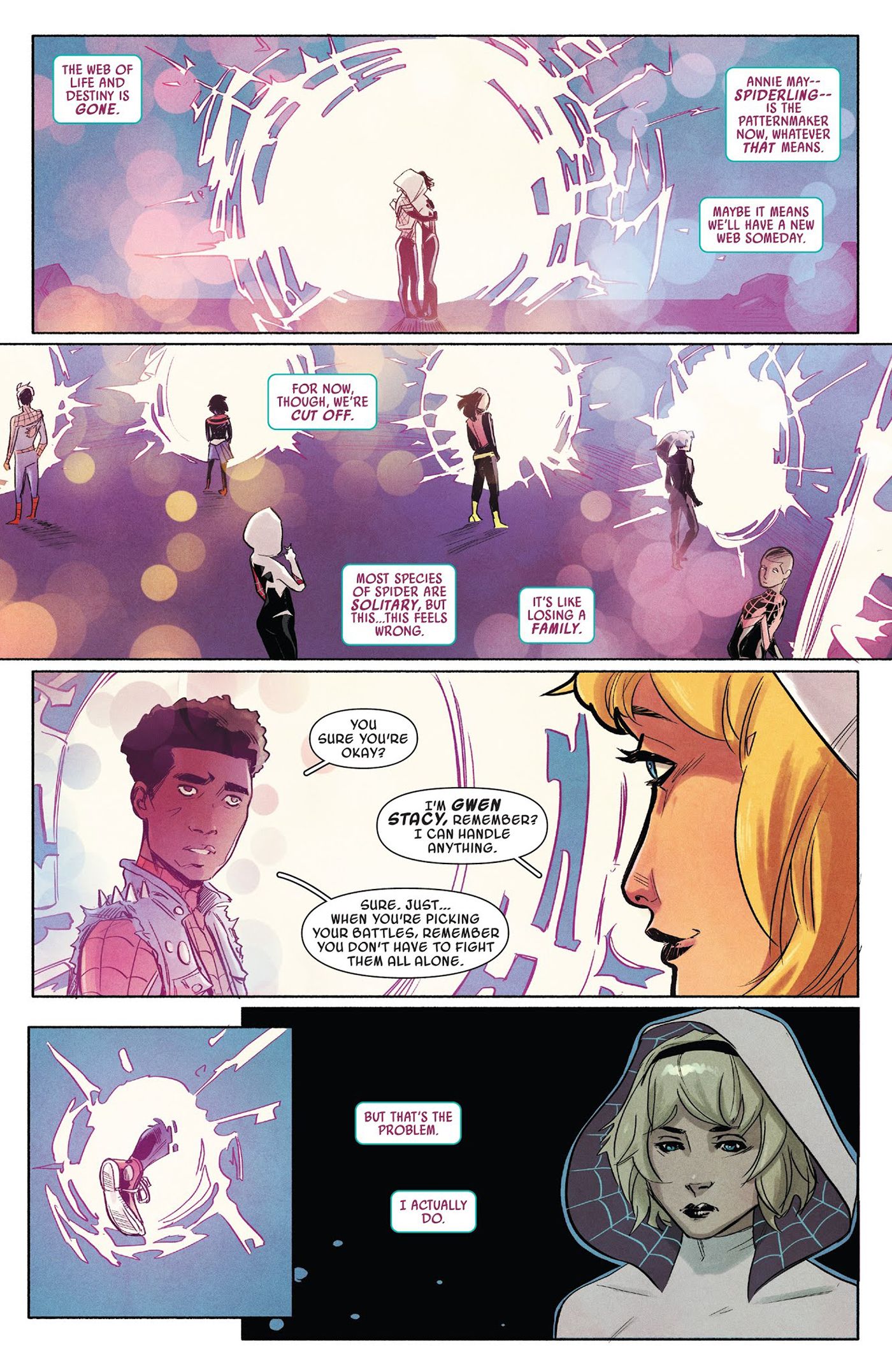 Spider-Gwen: Ghost Spider #4 - Gwen says goodbye to a multiverse of Spider-People, including Spider-Punk