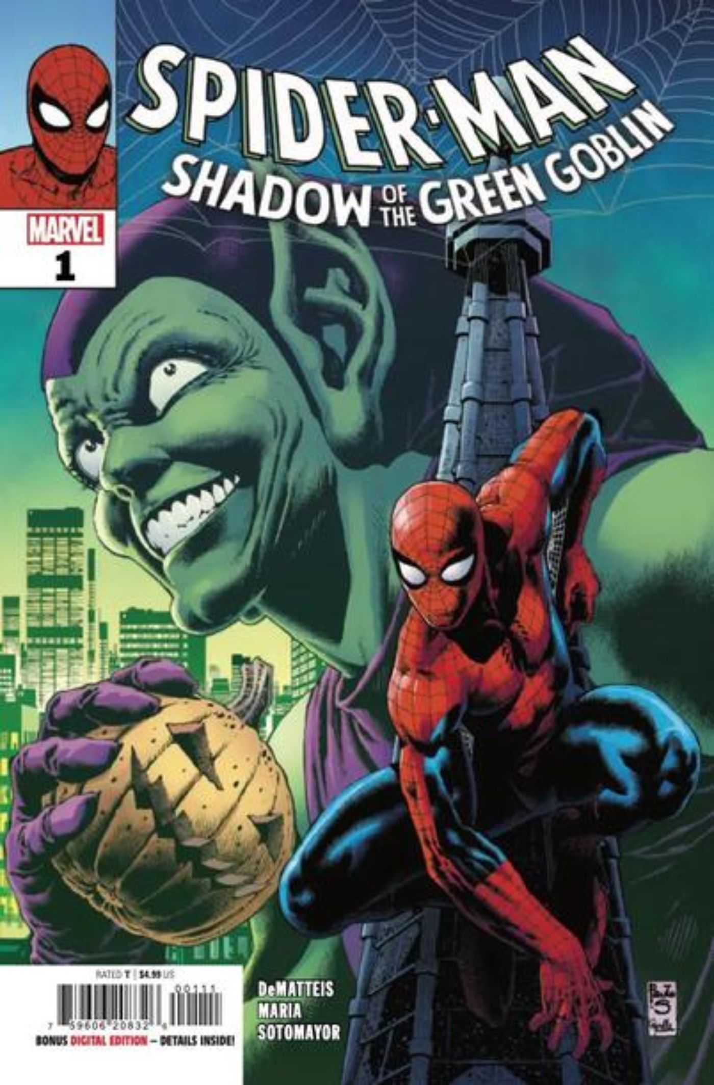 Spider-Man: Shadow of the Green Goblin #1 cover featuring Spider-Man and the Green Goblin.