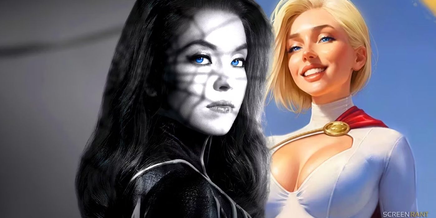 Spider-Woman star Sydney Sweeney next to Power Girl from the DC Universe