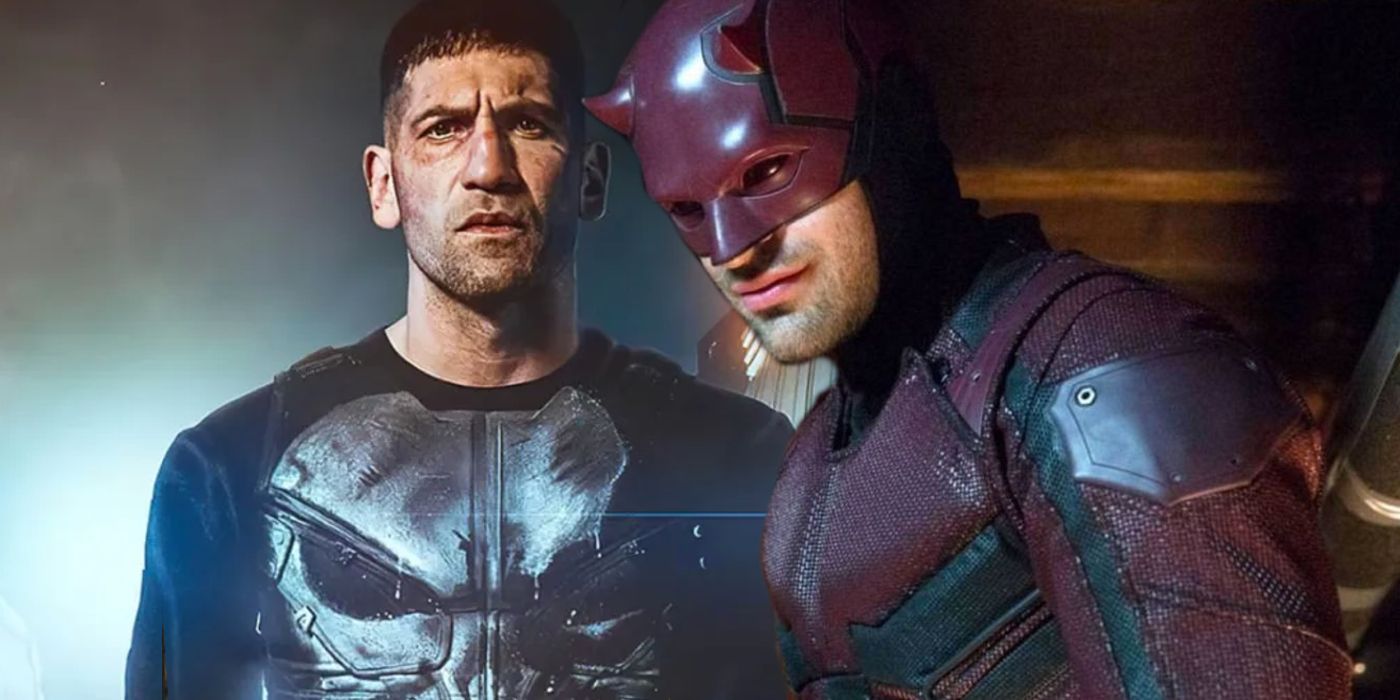 Split image of Daredevil and Punisher from the Netflix shows