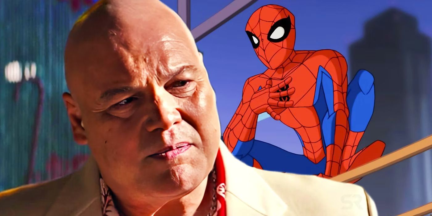 Split image of Kingpin in the MCU and Spider-Man in the Spectacular Spider-Man