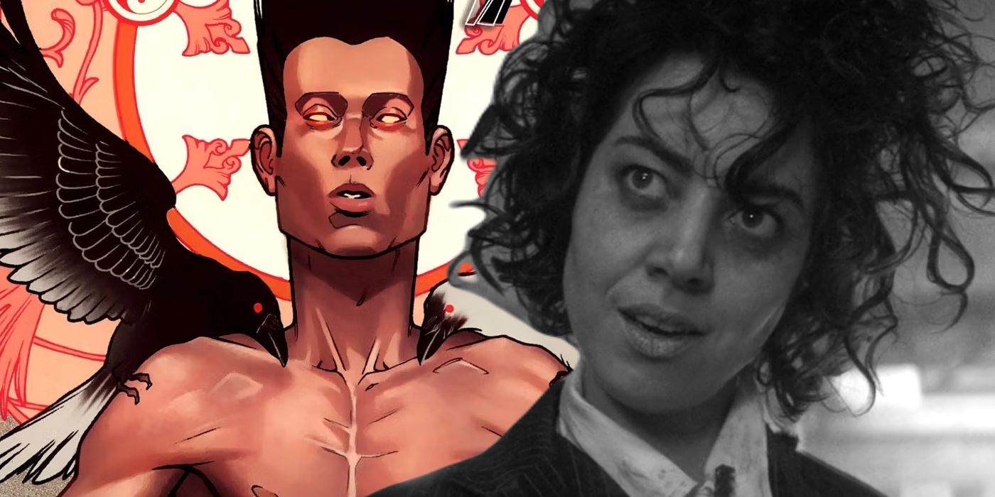 Split image of Legion from the comics and Aubrey Plaza's Lenny Busker from Legion smiling