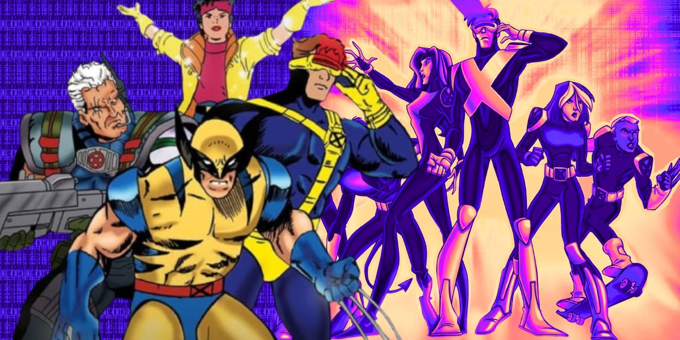 Split images of X-Men from X-Men 97 and X-Men Evolution