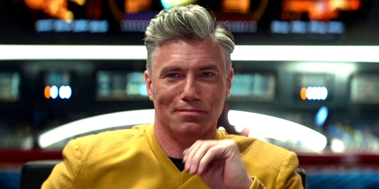Captain Pike (Anson Mount) bemused in Star Trek: Strange New Worlds